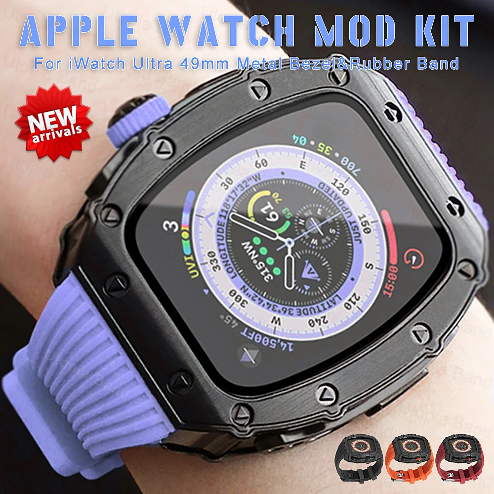 Ultra Modification Kit For iWatch Series 49mm Luxury Metal Case Bezel For Apple Watch Series Ultra 49mm Sport Strap Rubber Band
Ultra Modification Kit For iWatch Series 49mm Luxury Metal Case Bezel For Apple Watch Series Ultra 49mm Sport Strap Rubber Band