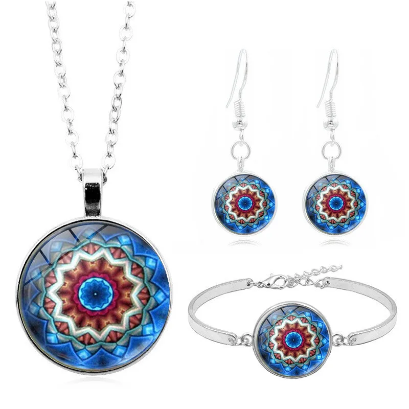 LE Buddhist Mandala Geometric Picture Cabochon Glass Necklace Bracelet Earring Jewelry Set 4Pcs Women's Gifts
LE Buddhist Mandala Geometric Picture Cabochon Glass Necklace Bracelet Earring Jewelry Set 4Pcs Women's Gifts