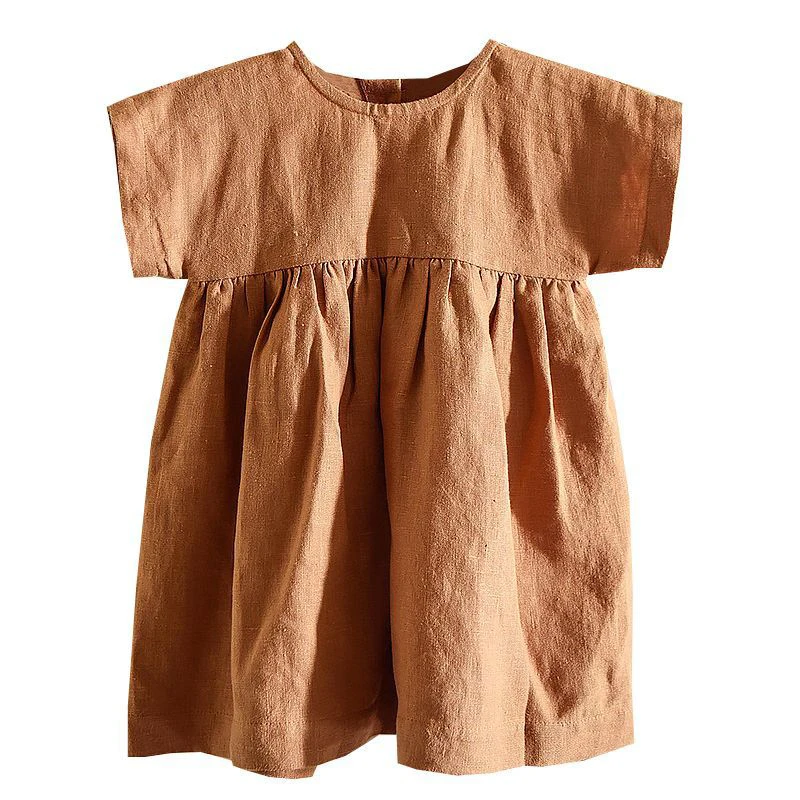 Solid Color Cotton Linen Short Sleeve Baby Girls Princess Dress Summer Kids Party Dresses Fashion Children Clothing
Solid Color Cotton Linen Short Sleeve Baby Girls Princess Dress Summer Kids Party Dresses Fashion Children Clothing