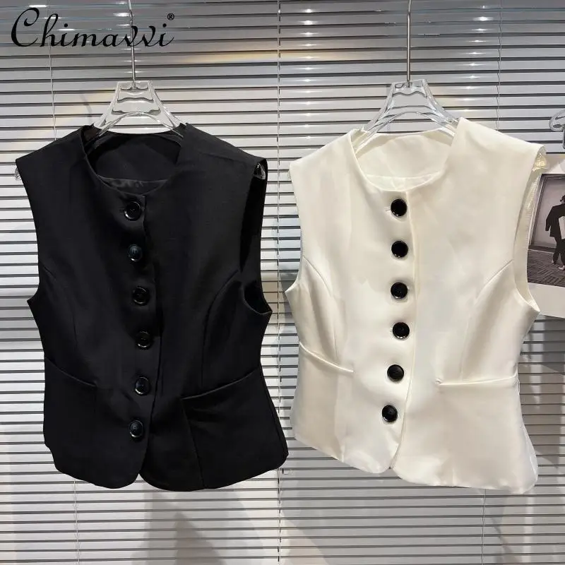 2022 Autumn Clothes New Fashion Double Pocket Slim-Fit Solid Color Vest Elegant Lady Sleeveless Suit Vest Women's All-Matching
2022 Autumn Clothes New Fashion Double Pocket Slim-Fit Solid Color Vest Elegant Lady Sleeveless Suit Vest Women's All-Matching