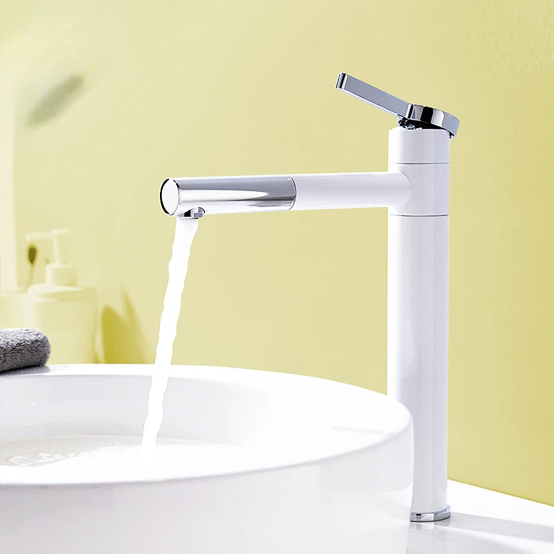 

Bathroom Faucets High Basin Mixer Sink Tall Faucet Gourmet Washbasin Taps Water Tap Hot Cold Rotating Tapware Crane Brass