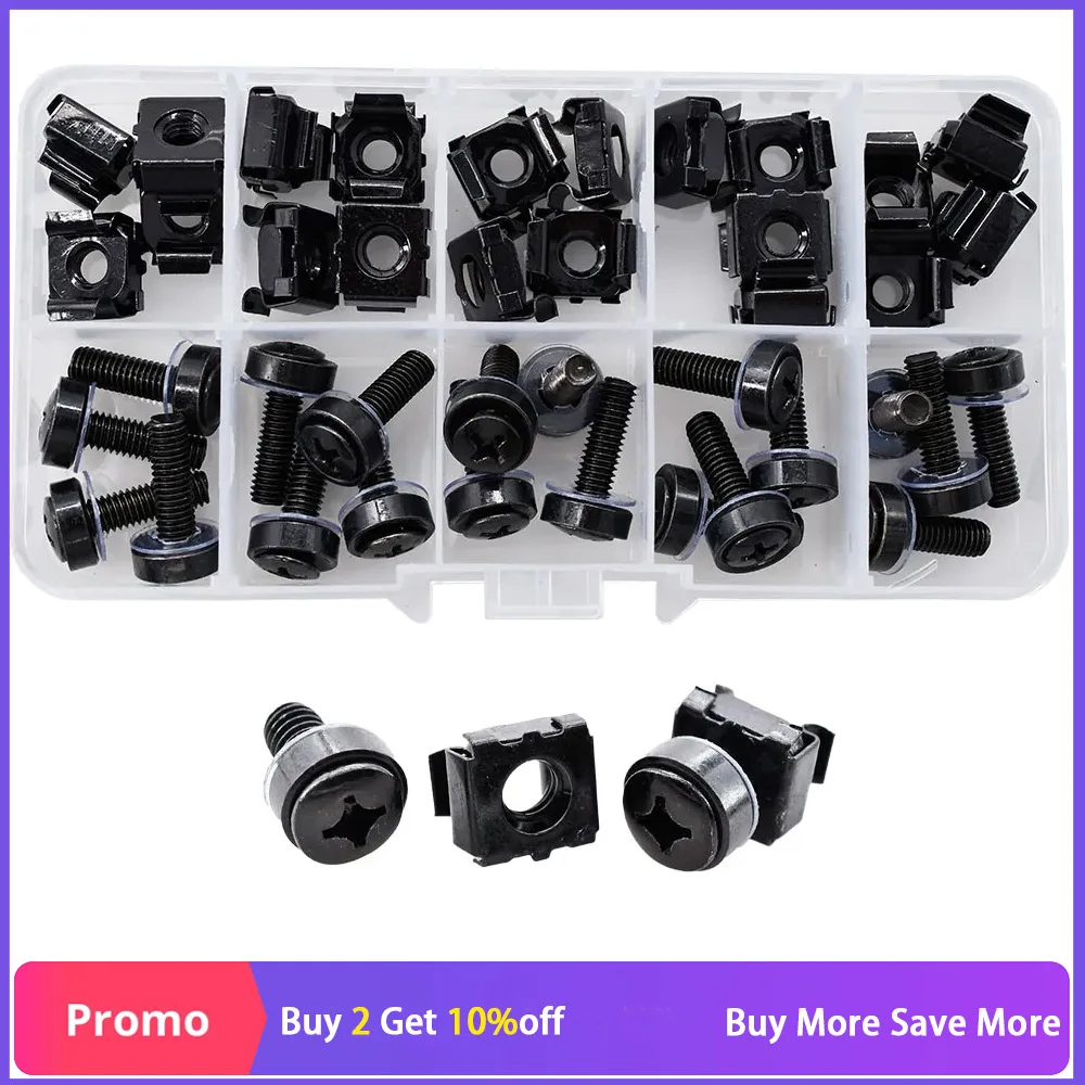 20Set M5 M6 Screws Bolts and Nuts Assortment Kit Set Black Carbon Steel Rack Mount Server Cabinet Shelves Phillips Bolt Cage Nut
20Set M5 M6 Screws Bolts and Nuts Assortment Kit Set Black Carbon Steel Rack Mount Server Cabinet Shelves Phillips Bolt Cage Nut
