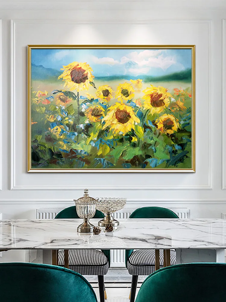 Hand-painted Dining Room Decoration Painting Sunflower Oil Painting Modern Minimalist American Living Room Hanging Painting
Hand-painted Dining Room Decoration Painting Sunflower Oil Painting Modern Minimalist American Living Room Hanging Painting