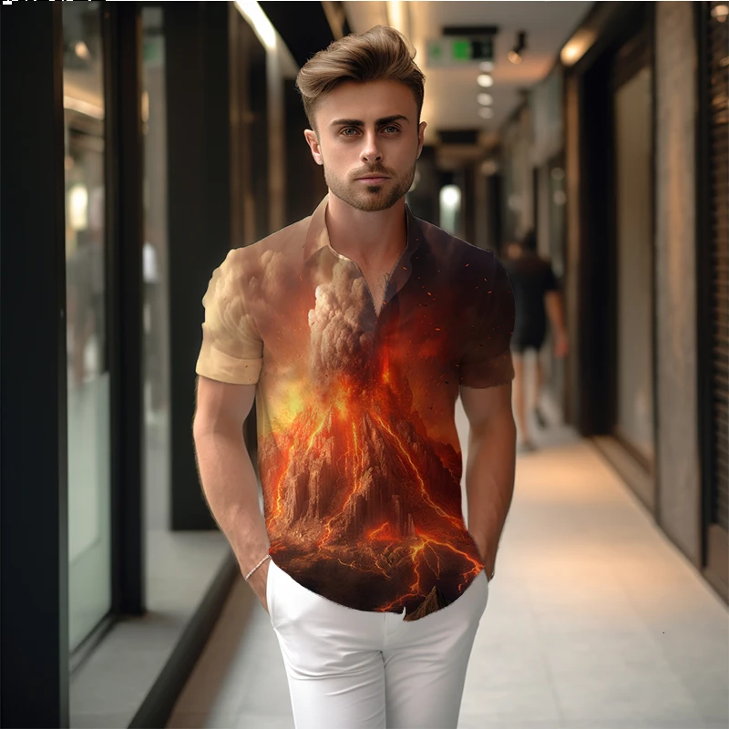 Summer new men's shirt volcano erupted 3D printed men's shirt casual style trendy men's shirt high -quality men's shirt
Summer new men's shirt volcano erupted 3D printed men's shirt casual style trendy men's shirt high -quality men's shirt
