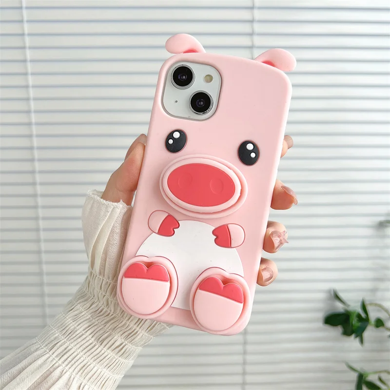 Korean Pop Cute Cartoon Pink Pig Folding bracket Phone Case For iPhone 14 13 12 11 Pro Max 14pro Silicone Protective Soft Cover
Korean Pop Cute Cartoon Pink Pig Folding bracket Phone Case For iPhone 14 13 12 11 Pro Max 14pro Silicone Protective Soft Cover