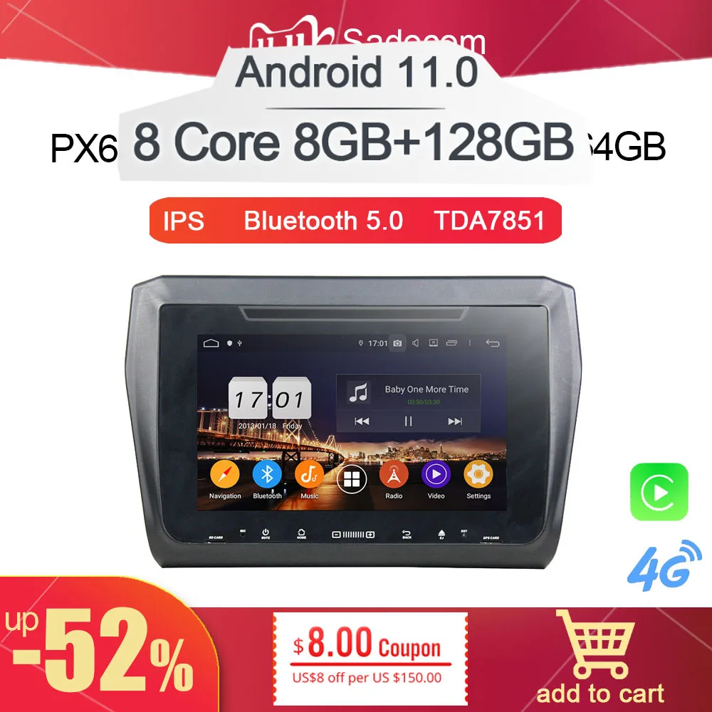 DSP PX6 7 "2 din Android 12 0 8 Core 8GB RAM автомобильный DVD плеер GPS ГЛОНАСС RDS Авторадио Bluetooth 5