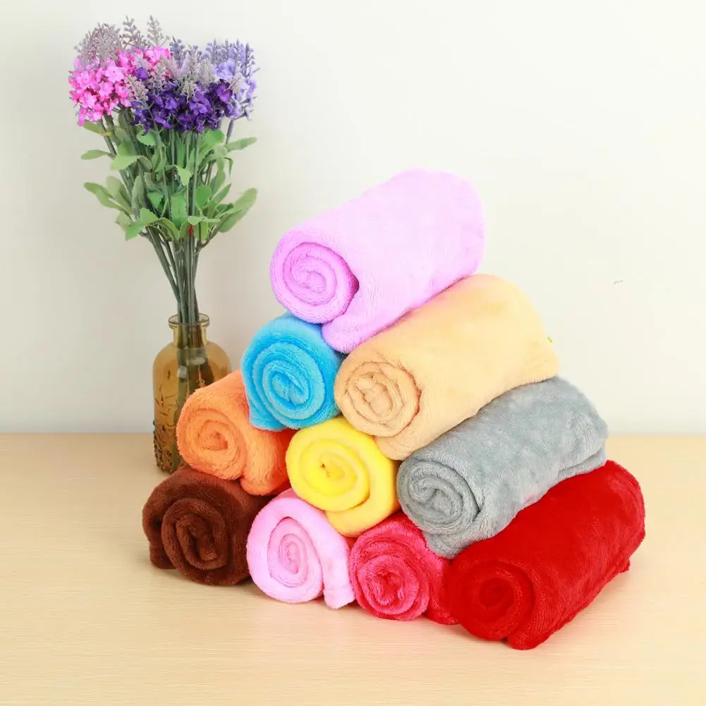 

Soft Coral Fleece Blanket Super Shaggy Universal Solid-color Fleece Blankets for Sofa