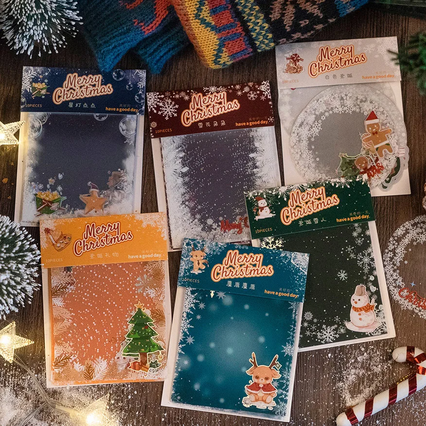 10 Pcs/Bag Christmas Shimmering Xmas Scrapbook Supplies Paper Stickers for Art Journaling Journal DIY Notebook Collage Aesthetic
10 Pcs/Bag Christmas Shimmering Xmas Scrapbook Supplies Paper Stickers for Art Journaling Journal DIY Notebook Collage Aesthetic