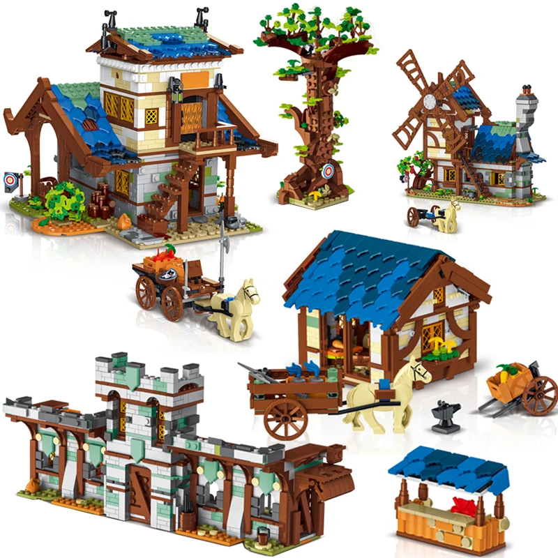 Medieval Town Market Dutch style Smithy City Retro Windmill House Street View Stable Building Blocks Model Toys Bricks for Kids
Medieval Town Market Dutch style Smithy City Retro Windmill House Street View Stable Building Blocks Model Toys Bricks for Kids