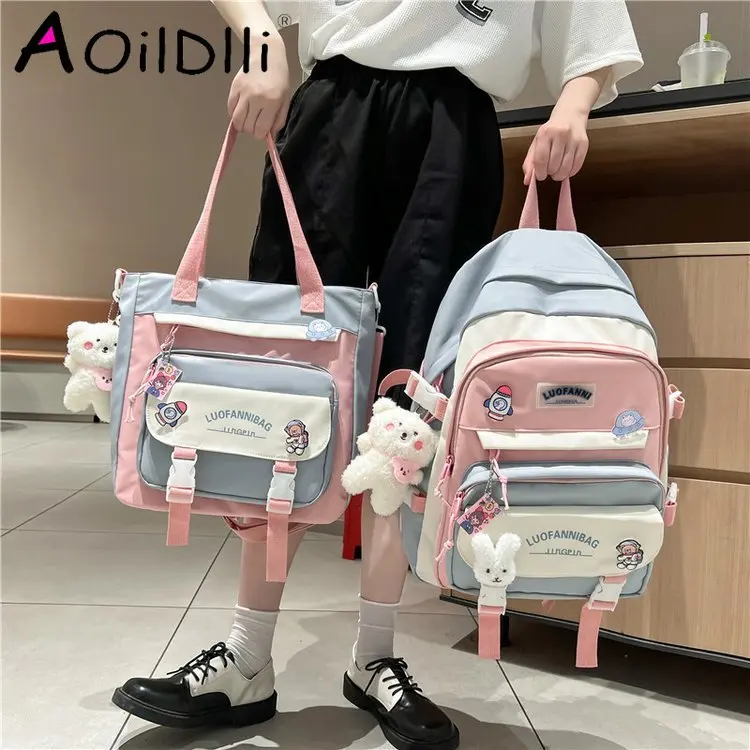 Fashion Women Backpack Cute Nylon Waterproof Set Bag Rucksack Teens Kawaii Bookbag for Girls Schoolbag Travel Mochila
Fashion Women Backpack Cute Nylon Waterproof Set Bag Rucksack Teens Kawaii Bookbag for Girls Schoolbag Travel Mochila