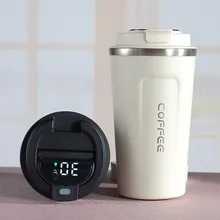 Portable Display Coffee Cup Digital Stainless Steel Thermal Cold Hot Water Cups Drinkware Travel Vacuum Thermos Mug