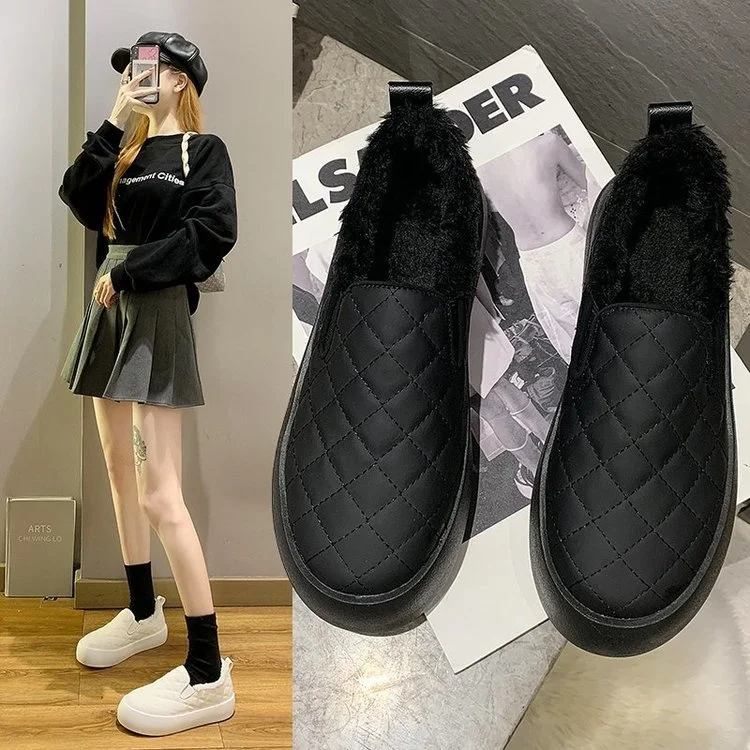 Casual Ladies Flat Shoes Pure Color Deep Mouth Fur Shoes Autumn and Winter New Pu Pure Color Rubber Sole Shoes
Casual Ladies Flat Shoes Pure Color Deep Mouth Fur Shoes Autumn and Winter New Pu Pure Color Rubber Sole Shoes