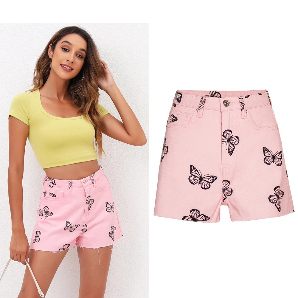 Butterfly Printed Summer Fashion Women's Denim Shorts Empire Waist Streetwear Trendy Versatile Casual Loose Short Straight Pants
Butterfly Printed Summer Fashion Women's Denim Shorts Empire Waist Streetwear Trendy Versatile Casual Loose Short Straight Pants