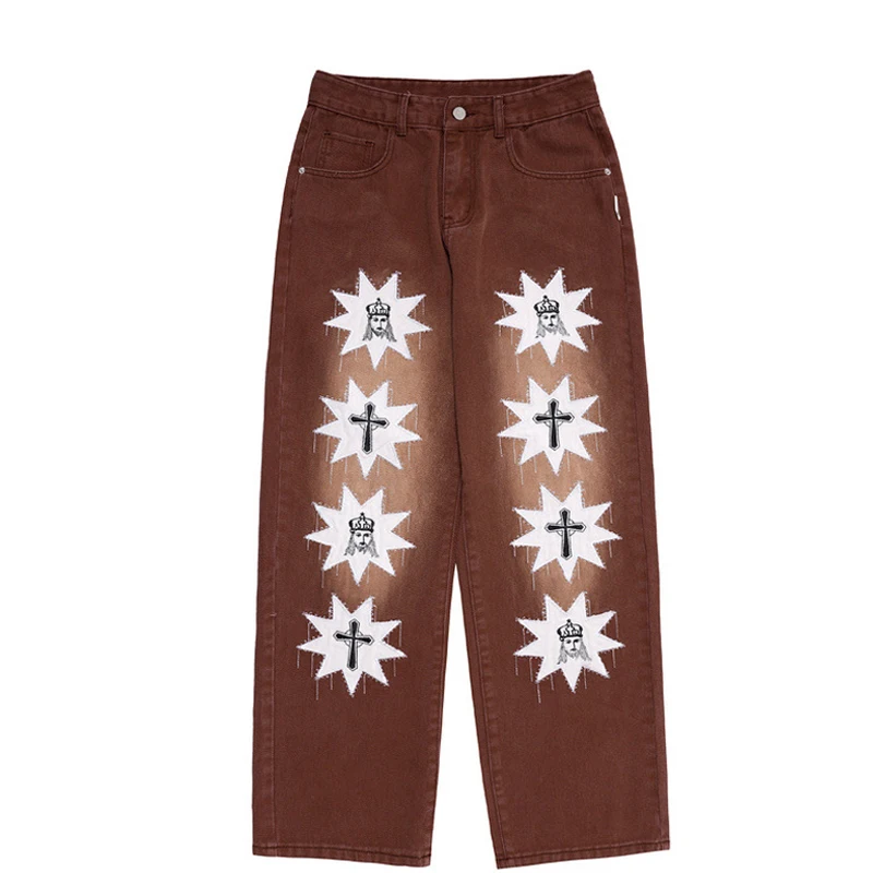 Vintage Gothic Pattern Print Denim Pant Mens High Street Loose Jeans 2022 Streetwear Fashion Washed Trouser Straight-Leg Unisex
Vintage Gothic Pattern Print Denim Pant Mens High Street Loose Jeans 2022 Streetwear Fashion Washed Trouser Straight-Leg Unisex