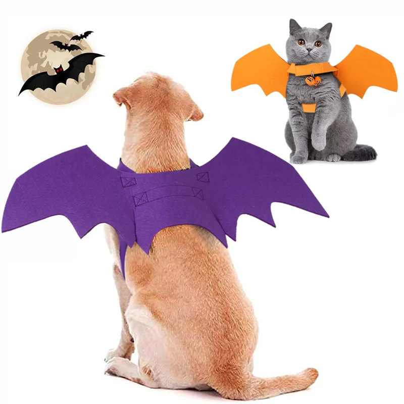 

Halloween Cat Clothing Bat Wings Funny Artificial Wing Pet Cosplay Prop Halloween Clothes Small Pets Costume Accessories