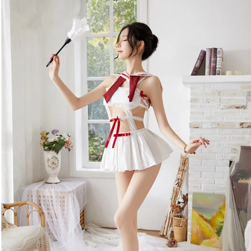 Sexy lace perspective European and American style sexy underwear maid suit uniform hollow temptation suit
Sexy lace perspective European and American style sexy underwear maid suit uniform hollow temptation suit