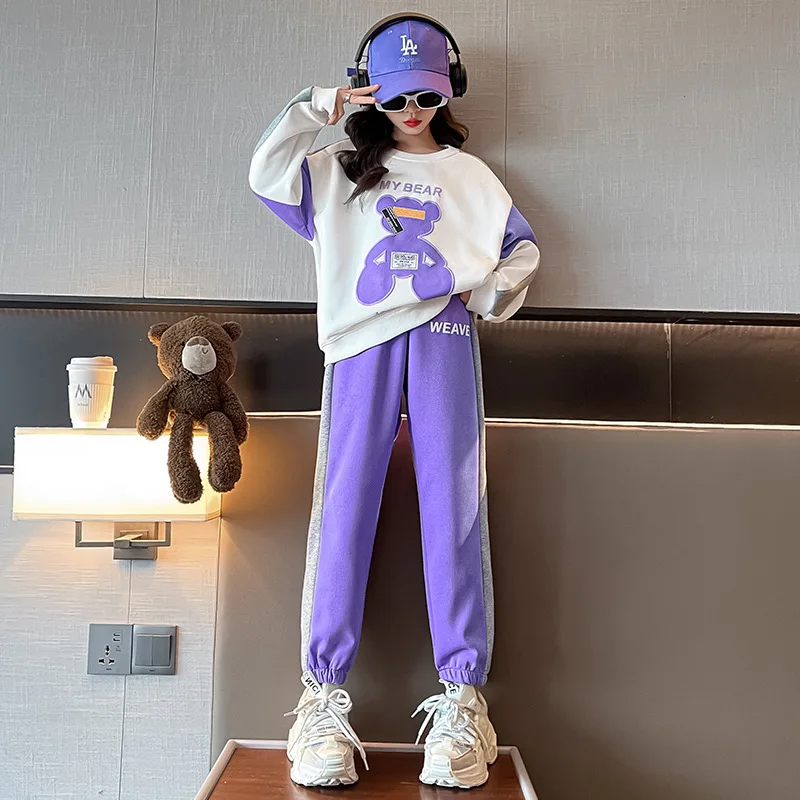 Girls Suits Spring Autumn Children Bear Sweaters Sets Teen Girls Long Sleeve T-Shirt + Pants 2Pc Tracksuits Kids Loungewear
Girls Suits Spring Autumn Children Bear Sweaters Sets Teen Girls Long Sleeve T-Shirt + Pants 2Pc Tracksuits Kids Loungewear