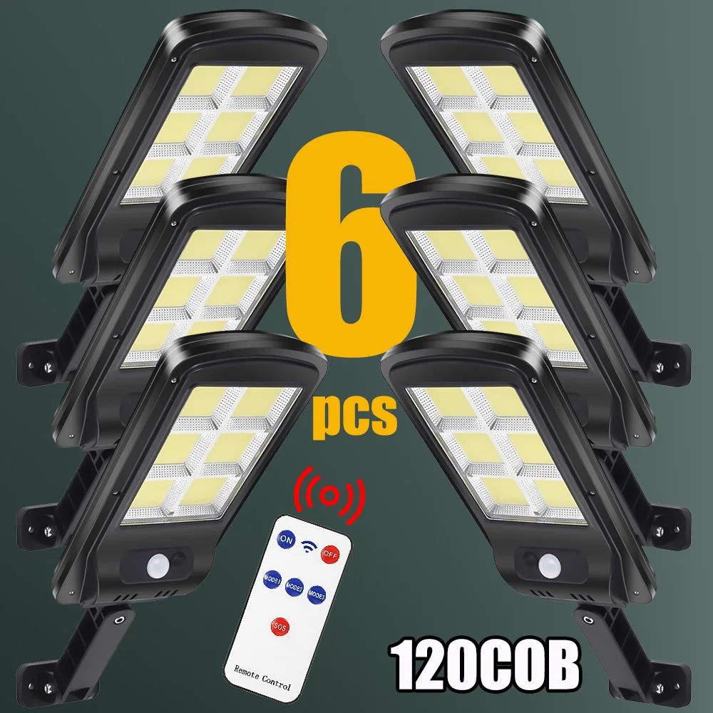 Уличные фонари на солнечной батарее 120COB, водонепроницаемая лампа с 3 режимами работы, с датчиком движения, охранное освещение для сада, пати...
Уличные фонари на солнечной батарее 120COB, водонепроницаемая лампа с 3 режимами работы, с датчиком движения, охранное освещение для сада, пати...