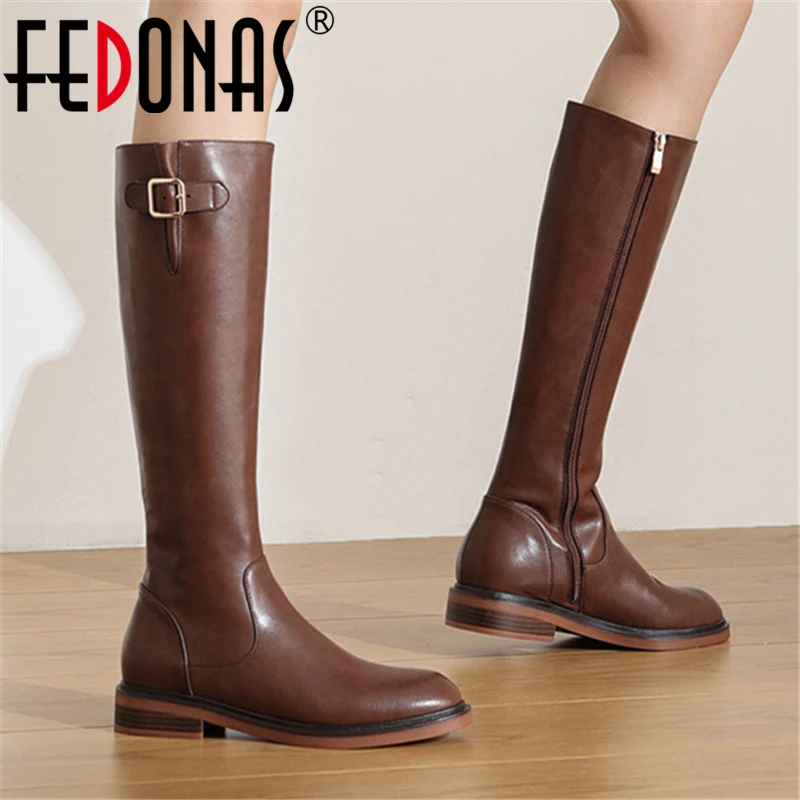 FEDONAS Retro Elegant Woman Knee High Boots Autumn Winter Warm Cow Leather Basic Party Office Prom Brand Design Shoes Woman
FEDONAS Retro Elegant Woman Knee High Boots Autumn Winter Warm Cow Leather Basic Party Office Prom Brand Design Shoes Woman