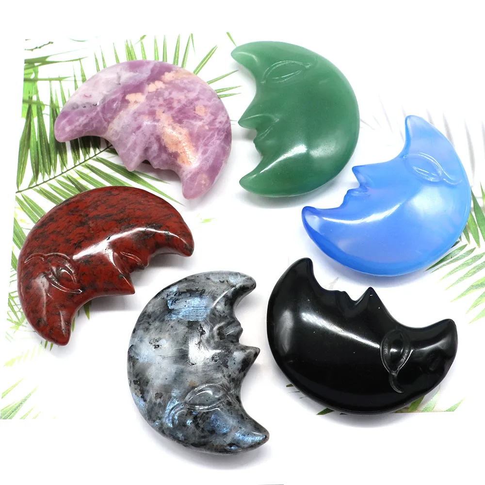 2.7" Natural Crystal Carving Moon Face Statue Hand Made Reiki Healing Stone Crescent Figurine for Home Decor Craft Gifts
2.7" Natural Crystal Carving Moon Face Statue Hand Made Reiki Healing Stone Crescent Figurine for Home Decor Craft Gifts