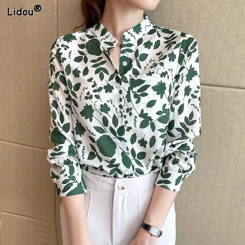 Spring Summer Women's Clothing Thin Printing Office Lady Blouses Casual Button Turn-down Collar Straight Chiffon Simplicity Tops
Spring Summer Women's Clothing Thin Printing Office Lady Blouses Casual Button Turn-down Collar Straight Chiffon Simplicity Tops