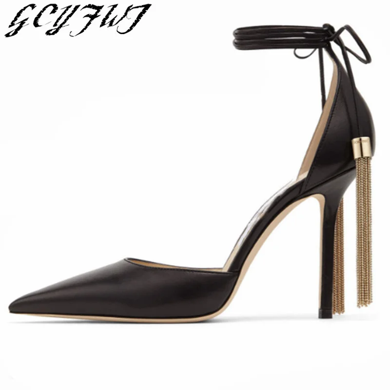 Women Sandals Pointed Toe Thin Heels Super High Heels Female Shoes Fringed Suspenders Large Size Hollow Strapping Ladies Pumps
Women Sandals Pointed Toe Thin Heels Super High Heels Female Shoes Fringed Suspenders Large Size Hollow Strapping Ladies Pumps