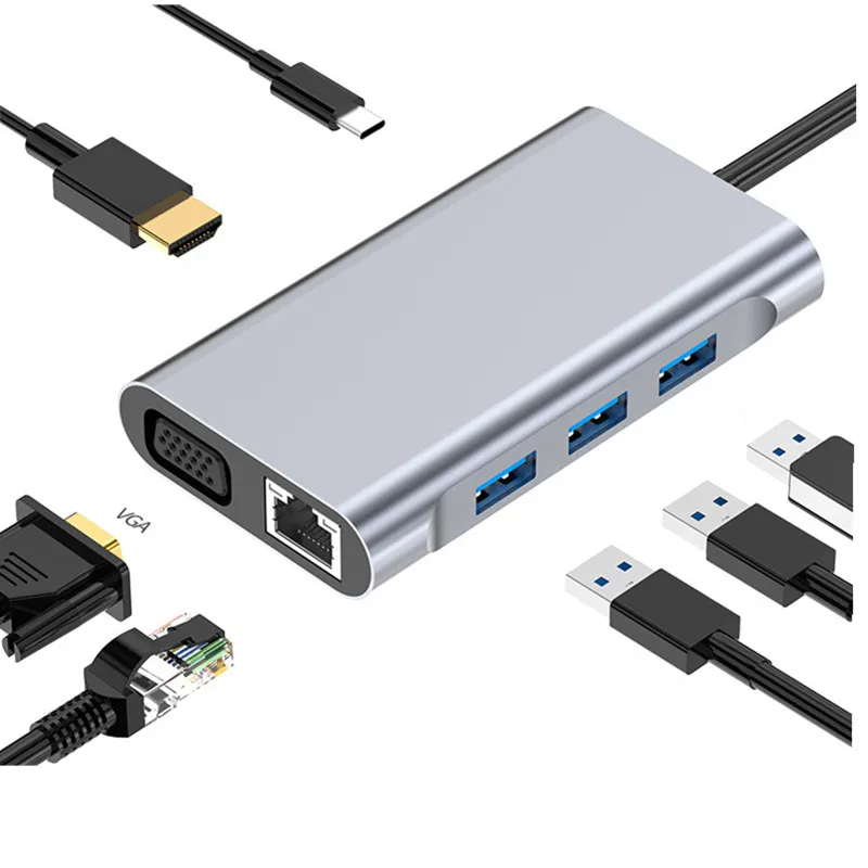 USB-концентратор Тип C на HDMI-совместимый адаптер USB 3,0 7 в 1, док-станция типа C для Macbook Air IPad ноутбука компьютера
USB-концентратор Тип C на HDMI-совместимый адаптер USB 3,0 7 в 1, док-станция типа C для Macbook Air IPad ноутбука компьютера