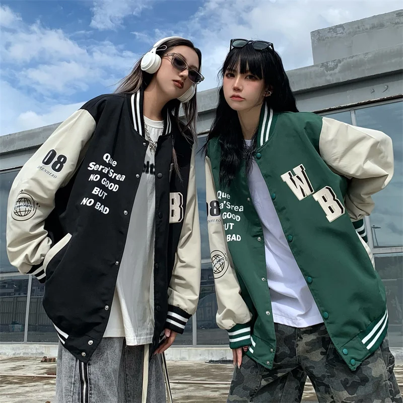 Women Bomber Coat American Retro Thin Baseball Jacket Women's Autumn 2022 New Loose And Versatile Cardigan Splicing Top
Women Bomber Coat American Retro Thin Baseball Jacket Women's Autumn 2022 New Loose And Versatile Cardigan Splicing Top
