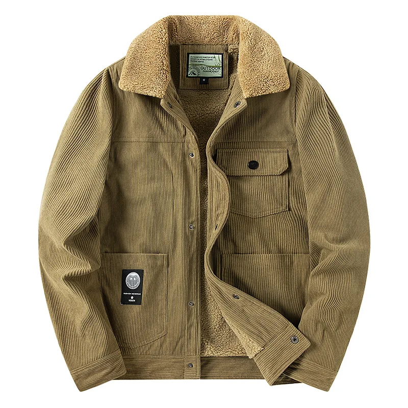 Plus Velvet Lapel Corduroy Winter Jacket Men's Fashion Plus Size Single Breasted Fur Collar Warm Worker Jacket Men Clothing
Plus Velvet Lapel Corduroy Winter Jacket Men's Fashion Plus Size Single Breasted Fur Collar Warm Worker Jacket Men Clothing