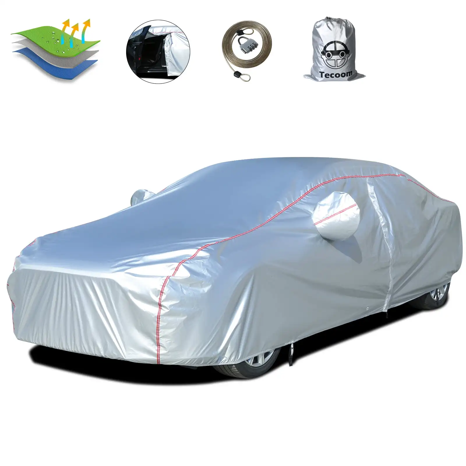 Car Cover Zipper 150-178 inches Silver Waterproof Windproof All Weather Hard,Outdoor UV Protection Fit Coupe Sport
Car Cover Zipper 150-178 inches Silver Waterproof Windproof All Weather Hard,Outdoor UV Protection Fit Coupe Sport