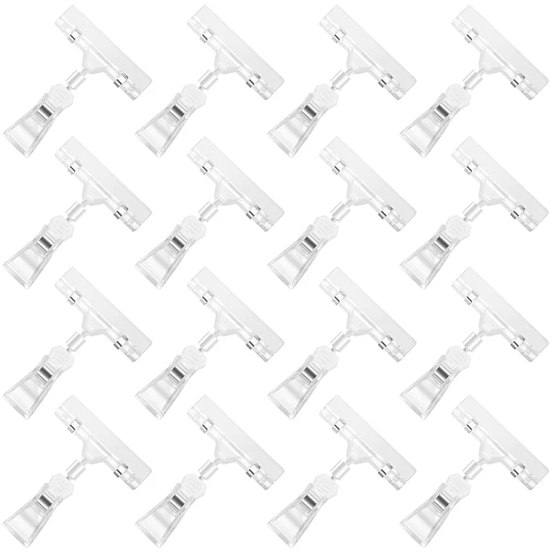 16Pcs Clear Sign Clips Plastic Clip Sign Holder Stand, Swivel Price Clips Clothing Rack Signs Tag Clothing Rack Signs
16Pcs Clear Sign Clips Plastic Clip Sign Holder Stand, Swivel Price Clips Clothing Rack Signs Tag Clothing Rack Signs