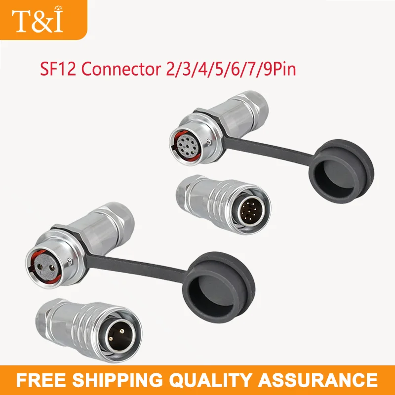 

SF12 Waterproof Connector 2 3 4 5 6 7 9Pin Male Socket Female Plug Ip67 Aviation Automotive Cable