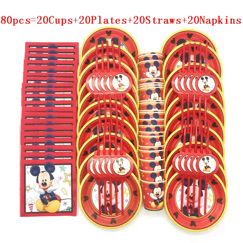Hot Red Mickey Mouse Theme Disposable Paper Cups Plates Flexible Straws Baby Shower Kid Birthday Napkin Decoration Supplies Set
Hot Red Mickey Mouse Theme Disposable Paper Cups Plates Flexible Straws Baby Shower Kid Birthday Napkin Decoration Supplies Set