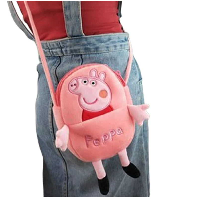 

Peppa Pig George Page Children's Messenger Bag Boys and Girls Baby Coin Purse Plush Cute Cartoon Double Layer Mini Trendy Bag