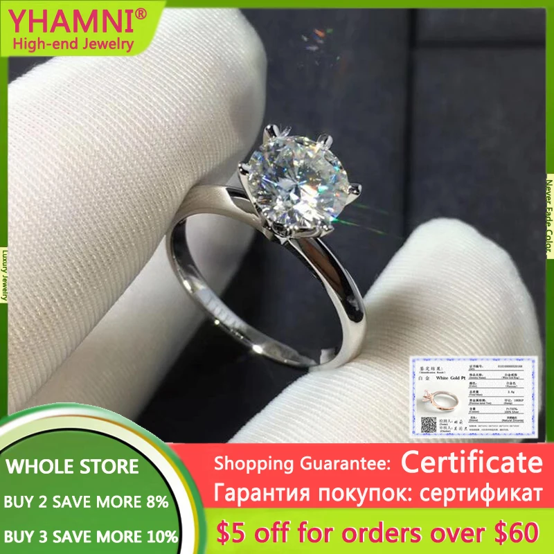 With Certificate 2.0 Carat Zirconia Diamond Ring Classic Luxury 18K White Gold Color Wedding Band Anniversary Rings for Women
With Certificate 2.0 Carat Zirconia Diamond Ring Classic Luxury 18K White Gold Color Wedding Band Anniversary Rings for Women
