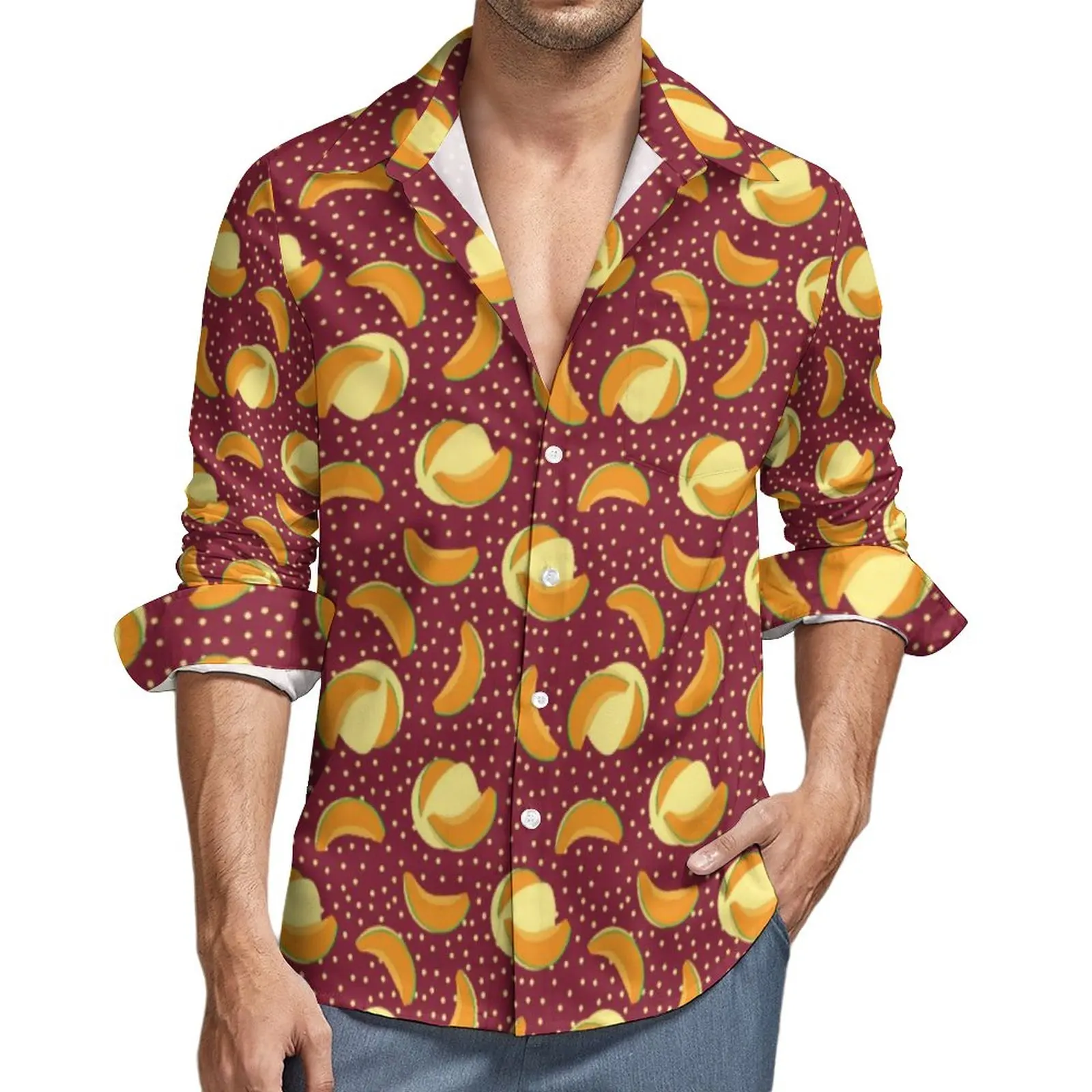 Muskmelon Fruit Shirt Polka Dots Print Casual Shirts Long Sleeve Custom Street Style Blouses Spring Trendy Oversize Tops
Muskmelon Fruit Shirt Polka Dots Print Casual Shirts Long Sleeve Custom Street Style Blouses Spring Trendy Oversize Tops