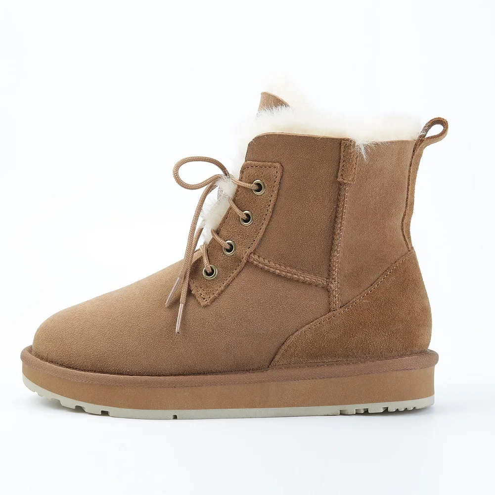 AMAKAR Fashion Sheepskin Suede Leather Sheep Natural Wool Fur Lined Women Casual Short Winter Snow Boots Warm Shoes Waterproof
AMAKAR Fashion Sheepskin Suede Leather Sheep Natural Wool Fur Lined Women Casual Short Winter Snow Boots Warm Shoes Waterproof