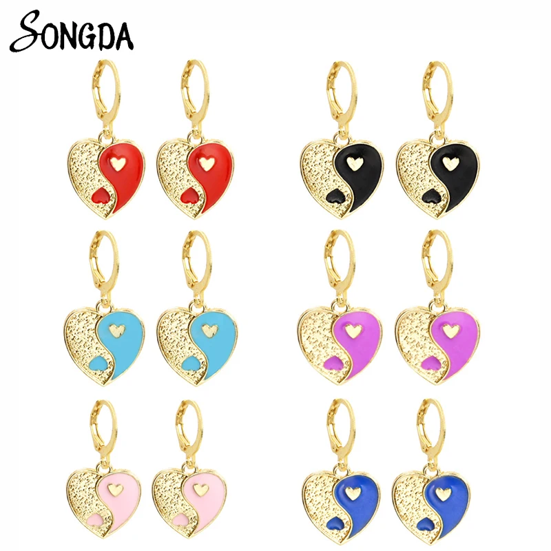 Gold Plated Enamel Tai Ji Yin Yang Earrings for Women Girls Tai Chi Yin Yang Heart Huggies Drop Earrings Dangle Vintage Jewelry
Gold Plated Enamel Tai Ji Yin Yang Earrings for Women Girls Tai Chi Yin Yang Heart Huggies Drop Earrings Dangle Vintage Jewelry