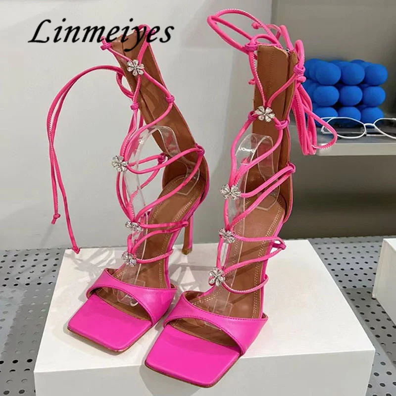 Luxury Stiletto Sandals Woman Crystal Flower Lace Up Bag Back Heel Sandals Women Fashion Zipper Show Party Sandals Mujer
Luxury Stiletto Sandals Woman Crystal Flower Lace Up Bag Back Heel Sandals Women Fashion Zipper Show Party Sandals Mujer