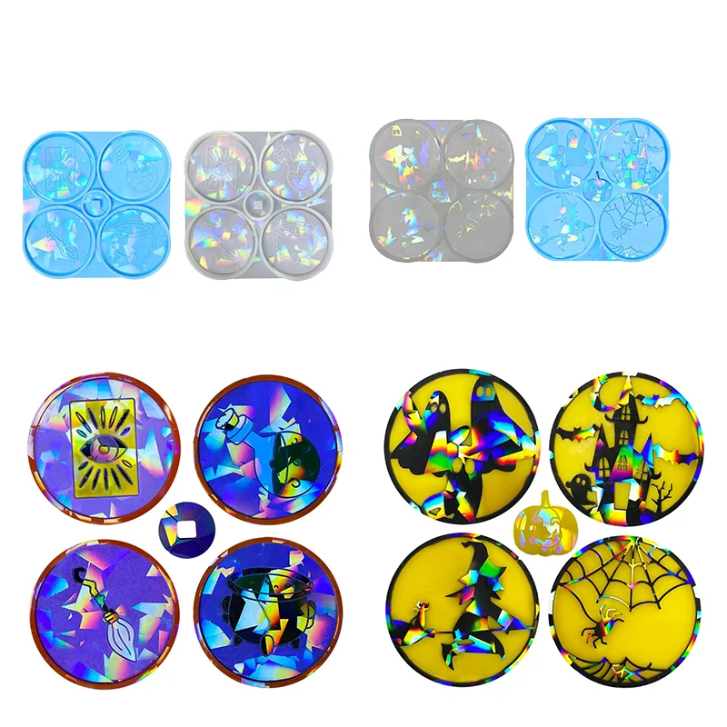 

Holographic Coaster Silicone Mold Magic Potion Coffee Tea Tray Cup Mat Epoxy Resin Casting Mould DIY Office Home Decors