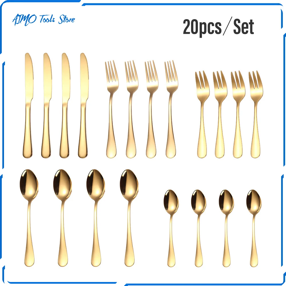 "20Pcs Colorful Cutlery Set Matte Dinnerware Set Cake Fruit Fork Stainless Steel Flatware Kitchen Knife Fork Spoon Tableware "
"20Pcs Colorful Cutlery Set Matte Dinnerware Set Cake Fruit Fork Stainless Steel Flatware Kitchen Knife Fork Spoon Tableware "