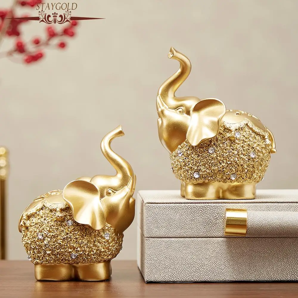 Gold Resin Charms Animal Figurine Home Decoration Sculpture Elephant Model Living Room Decor Modern Office Desk Fengshui Decor
Gold Resin Charms Animal Figurine Home Decoration Sculpture Elephant Model Living Room Decor Modern Office Desk Fengshui Decor