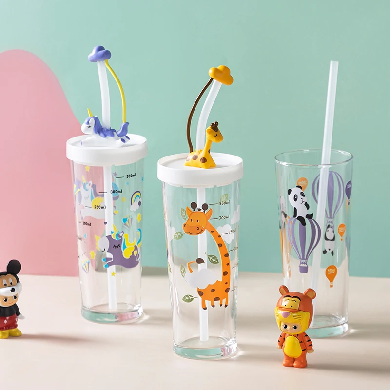 425ml Discoloration Glass Straw Cup Juice Milk Coffee Bottle With scale Portable Cartoon Water Bottle Children Gift
425ml Discoloration Glass Straw Cup Juice Milk Coffee Bottle With scale Portable Cartoon Water Bottle Children Gift