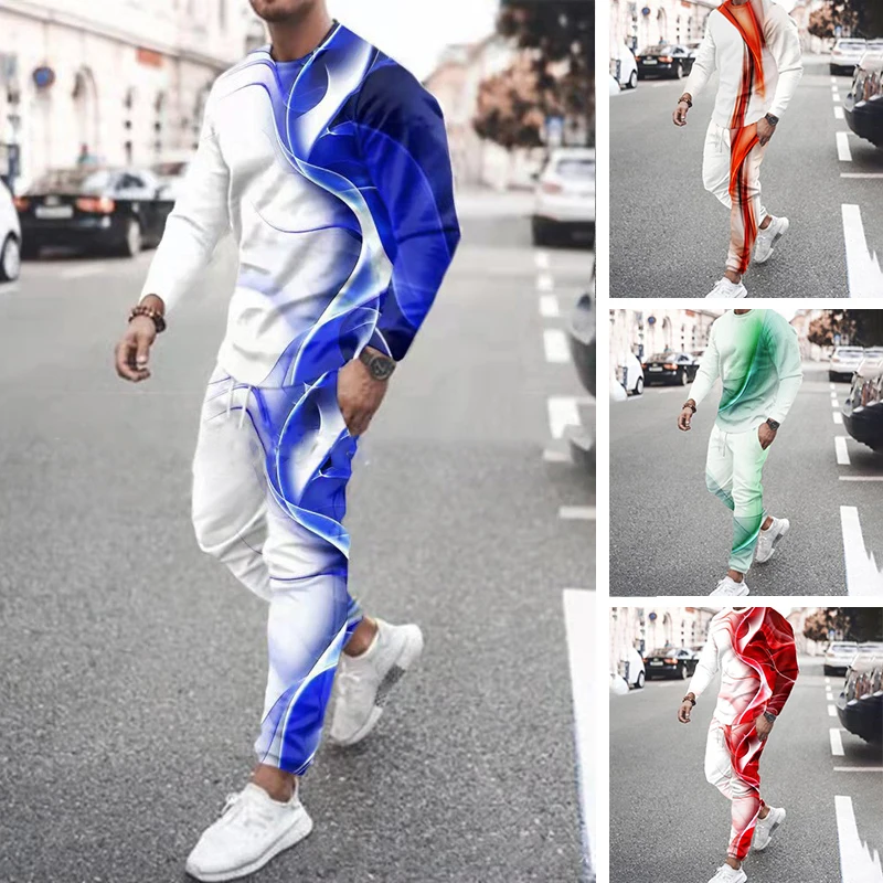 Men's Casual Tracksuit 3D Printed Long Sleeve T-shirts Outfits Set 2 Pieces Sportswear Outdoor Sweatshirt Sweatpants Suit Male
Men's Casual Tracksuit 3D Printed Long Sleeve T-shirts Outfits Set 2 Pieces Sportswear Outdoor Sweatshirt Sweatpants Suit Male
