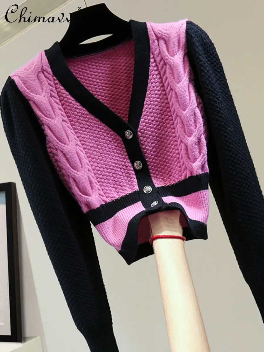 Color Matching Twisted Short Long Sleeve Cardigan 2022 Winter Korean Fashion Slimming V-Neck Puff Sleeve Sweater All-Matching
Color Matching Twisted Short Long Sleeve Cardigan 2022 Winter Korean Fashion Slimming V-Neck Puff Sleeve Sweater All-Matching