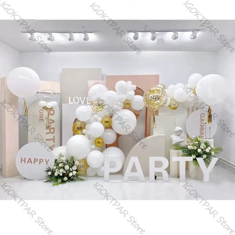 White Balloon Garland Kit Gold Confetti Happy Birthday Party Decoration Ballon Arch Baby Shower Decor Wedding Party Accessories
White Balloon Garland Kit Gold Confetti Happy Birthday Party Decoration Ballon Arch Baby Shower Decor Wedding Party Accessories