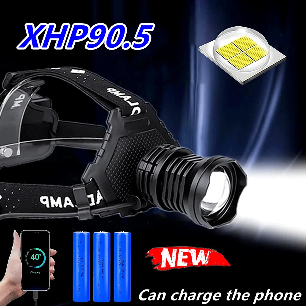 6500000 LM Powerful Headlamp XHP90.5 LED Headlight Waterproof Head Flashlight 18650 Rechargeable Headlamp XHP90 Portable Lantern
6500000 LM Powerful Headlamp XHP90.5 LED Headlight Waterproof Head Flashlight 18650 Rechargeable Headlamp XHP90 Portable Lantern