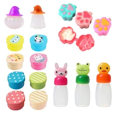 1/3/4pcs Cartoon Tomato Honey Condiment Container For Kids Lunch Box Accessories Mini Cute Pattern Sauce Box Squeeze Bottle