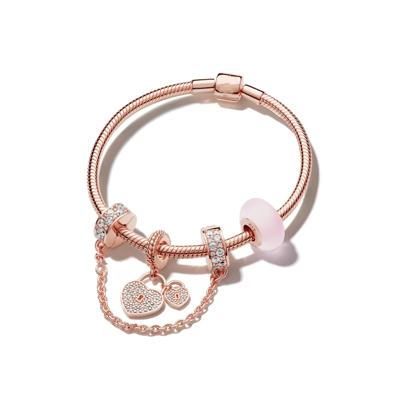 Moments Barrel Clasp Bracelet Matte Pink Glass Heart Clear Pavé Safety Chain Clip Charms Beads For Jewelry Making Free Shipping
Moments Barrel Clasp Bracelet Matte Pink Glass Heart Clear Pavé Safety Chain Clip Charms Beads For Jewelry Making Free Shipping