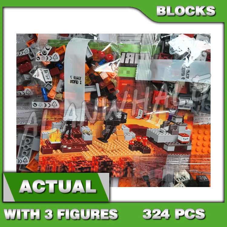 

324pcs Game My World The Wither Fire Fortress Tumbling Wall Function 10469 Building Blocks Sets Compatible With Model